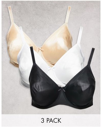 Simply Be 3 Pack Underwired Bras - Black