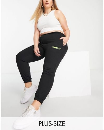 Missguided Racing Graphic sweatpants - Black