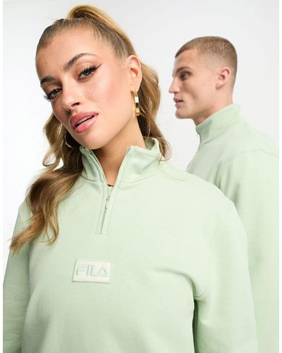 Fila Tuss - pile unisex con zip corta - Verde