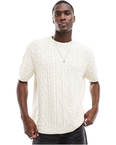 ASOS Relaxed Knitted T-shirt - White