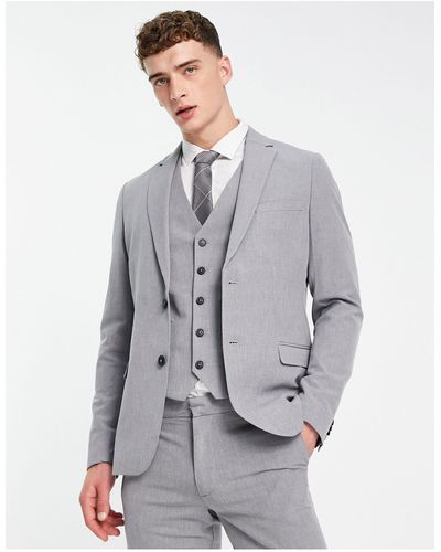 New Look Super Skinny Suit Jacket - Gray