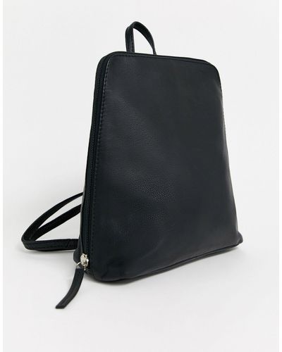 ASOS Clean Leather Backpack - Black