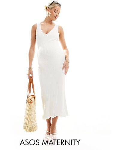 ASOS Asos design maternity – midaxi-kleid - Weiß