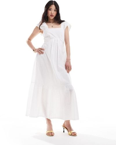 Closet Drop Hem Broderie Maxi Dress - White