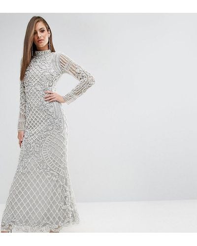 A Star Is Born All Over Baroque Embellished Maxi Dress - Metallic