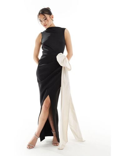 ASOS Sleeveless Extreme Bow Maxi Dress - White