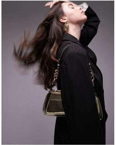 TOPSHOP Sisi Shoulder Bag With Chain Detail - Black