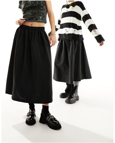 Reclaimed (vintage) Falda negra unisex - Blanco
