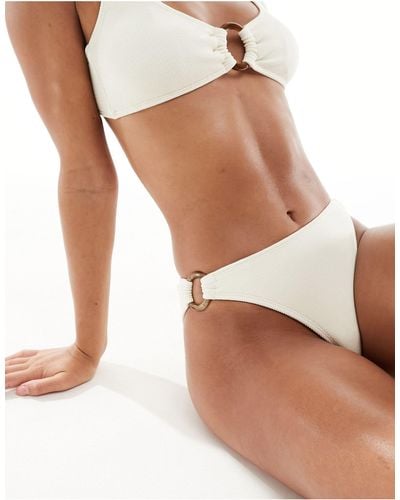 4th & Reckless Ring Front Crinkle Bikini Bottom - White