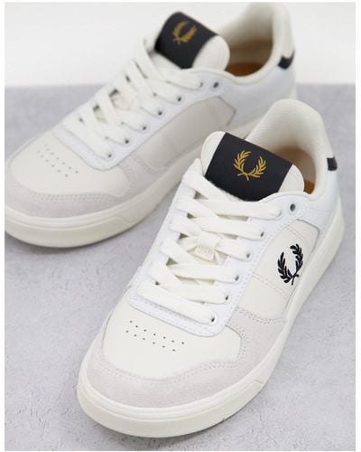 Fred Perry B300 Leather Trainer - White