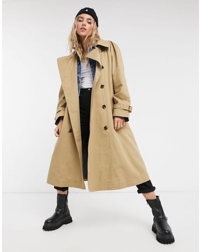 Pepe Jeans Freeda Oversized Trench Coat - Natural