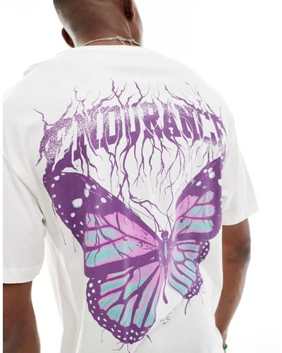Jack & Jones Oversized T-shirt With Butterfly Backprint - Blue