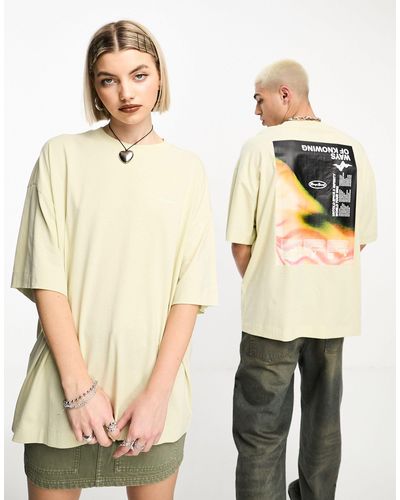 Collusion Unisex Blurred Large Back Print T-shirt - Natural