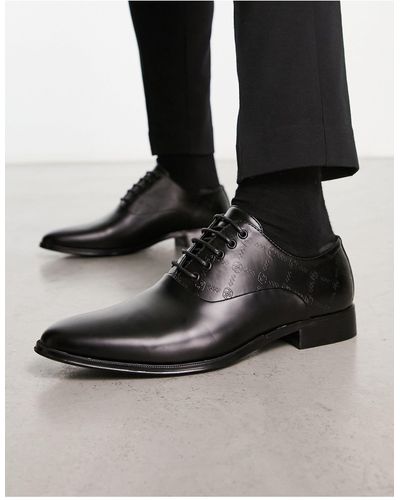 ASOS Lace Up Shoes With Emboss Design - Black