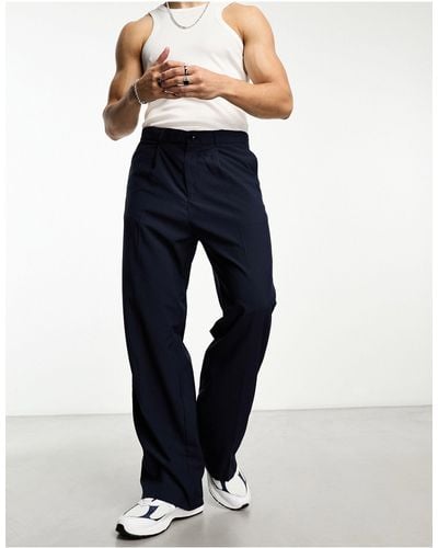 Weekday Uno Wide Leg Trousers - Blue
