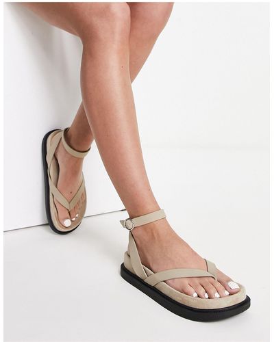 Pull&Bear Thong Detail Sandal - White