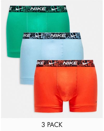 Nike Everyday Cotton Stretch Trunks 3 Pack - Red