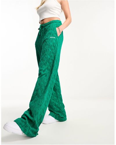 Nicce London Rue Towelling Trousers - Green