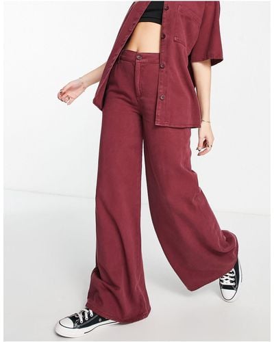 ASOS Relaxed Dad Trouser - Red