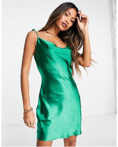 Lola May – minikleid aus satin - Grün