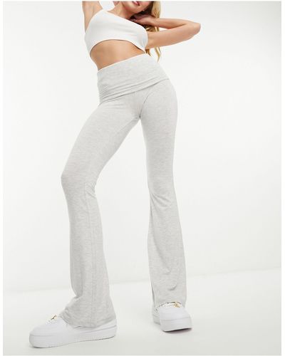 Miss Selfridge Leggings gris jaspeado - Blanco