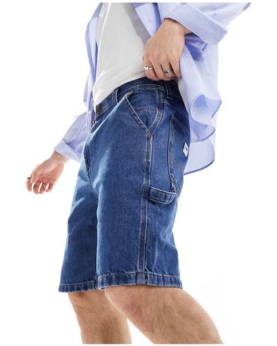 Lee Jeans – gerade geschnittene carpenter-jeans-shorts - Blau