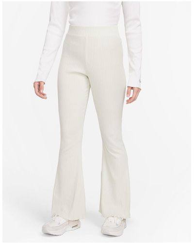Nike Road To Wellness Ribbed Jersey Wide Leg Pants - White