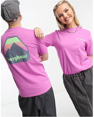Berghaus Dean street graded peak - t-shirt unisex con stampa sul retro - Rosa