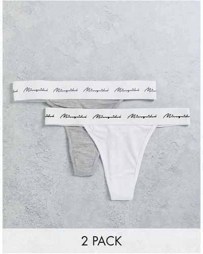 Missguided 2 Pack Jersey Thong With Logo Band - Multicolor