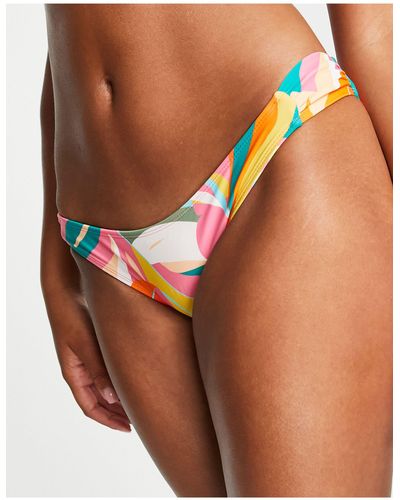 Accessorize – e bikinihose mit tropischem muster - Mehrfarbig