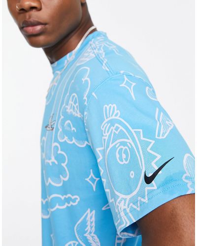 Nike Basketball All Over Print T-shirt - Blue
