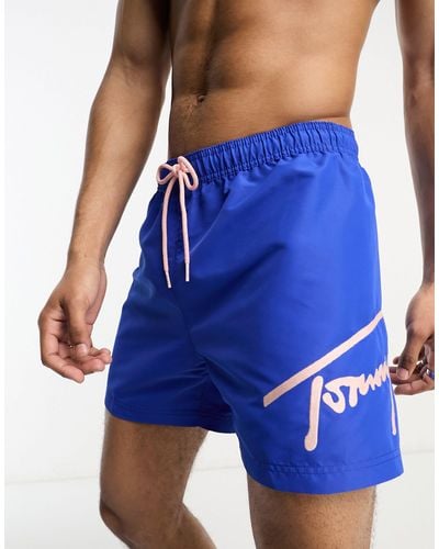 Tommy Hilfiger Pantaloncini da bagno medi ultra con coulisse e logo - Blu