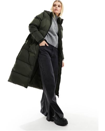 French Connection Long Length Hooded Padded Jacket - Black