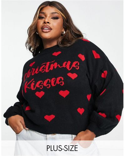 Missguided Kerstmis - Trui Met 'kisses'-slogan - Rood