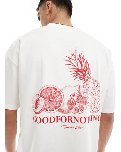 Good For Nothing Fruit Salad Graphic Back T-shirt - White