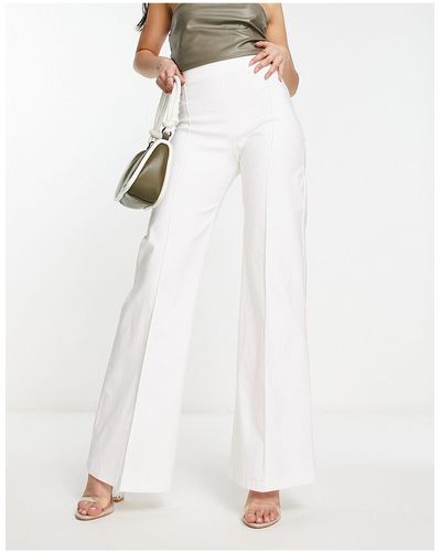 Vesper Pantaloni a vita alta a fondo ampio bianchi - Bianco