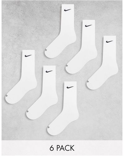 Nike Everyday Cushioned Plus 6 Pack Crew Socks - White