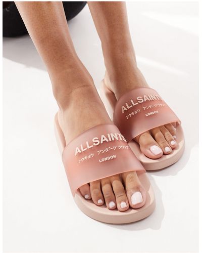 AllSaints Underground Rubber Sliders - Pink