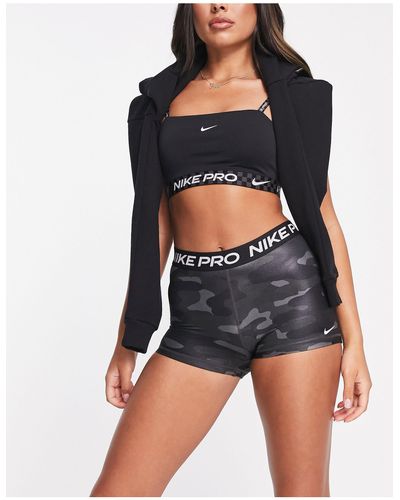 Nike Nike - pro training - shorts da 3 pollici neri mimetici - Nero