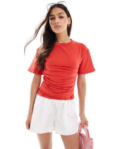 ASOS Fitted T-shirt With Waistband Detail - Red