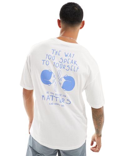 Jack & Jones Oversized Speak To Yourself Back Print T-shirt - White