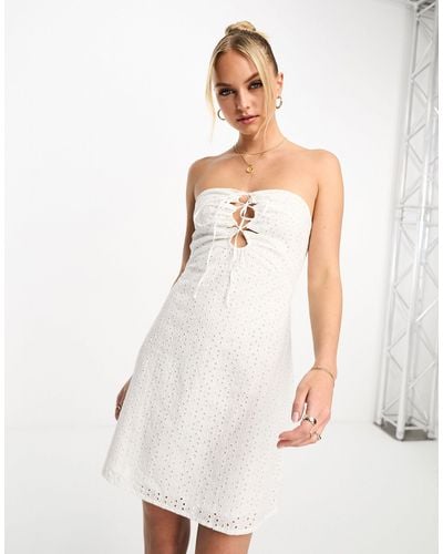 Pimkie Vestido corto con diseño - Blanco