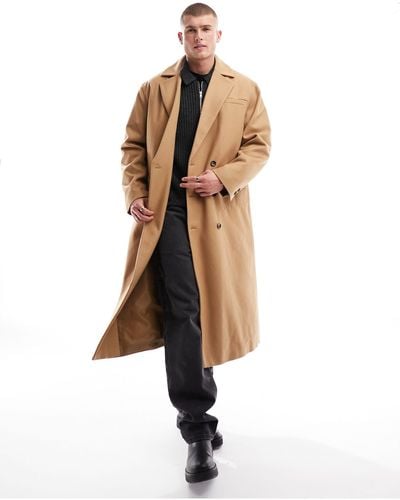 ASOS Relaxed Overcoat - Natural