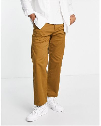 SELECTED Chinos color camel sueltos - Blanco