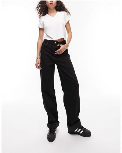 TOPSHOP Oversized Mom Jeans - Black