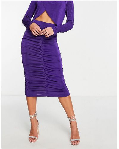 Vero Moda Ruched Midi Skirt Co-ord - Purple