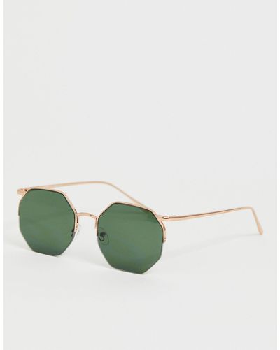 River Island Octagonal Sunglasses - Metallic