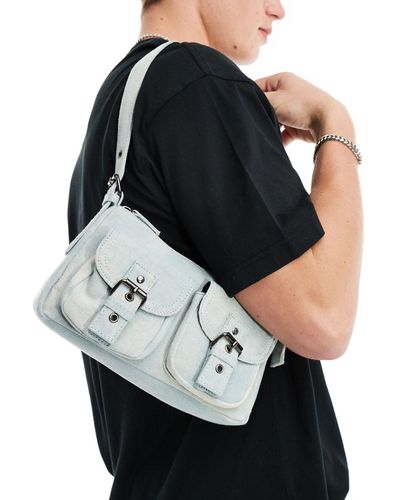 ASOS Shoulder Bag With Pockets And Buckles - Black