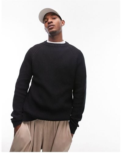 TOPMAN Fisherman Sweater - Black