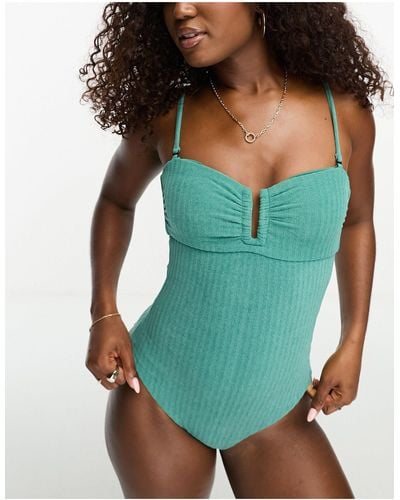 Onia Towelling Swimsuit With Removable Straps - Green